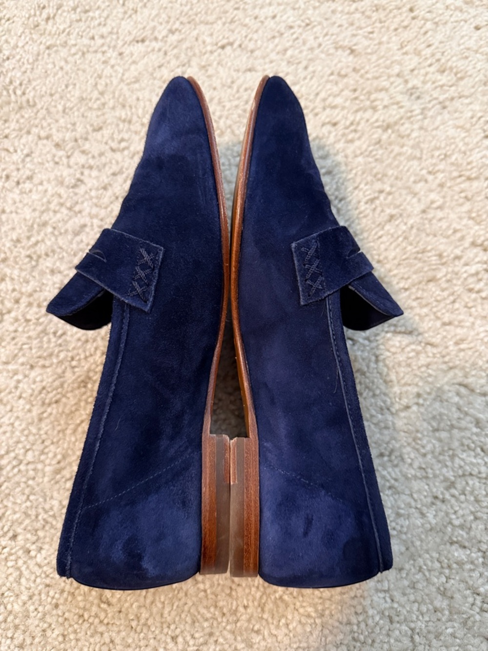 Margaux The Penny - Navy Blue Suede Loafer Flats 36M 6M - Picture 6 of 9